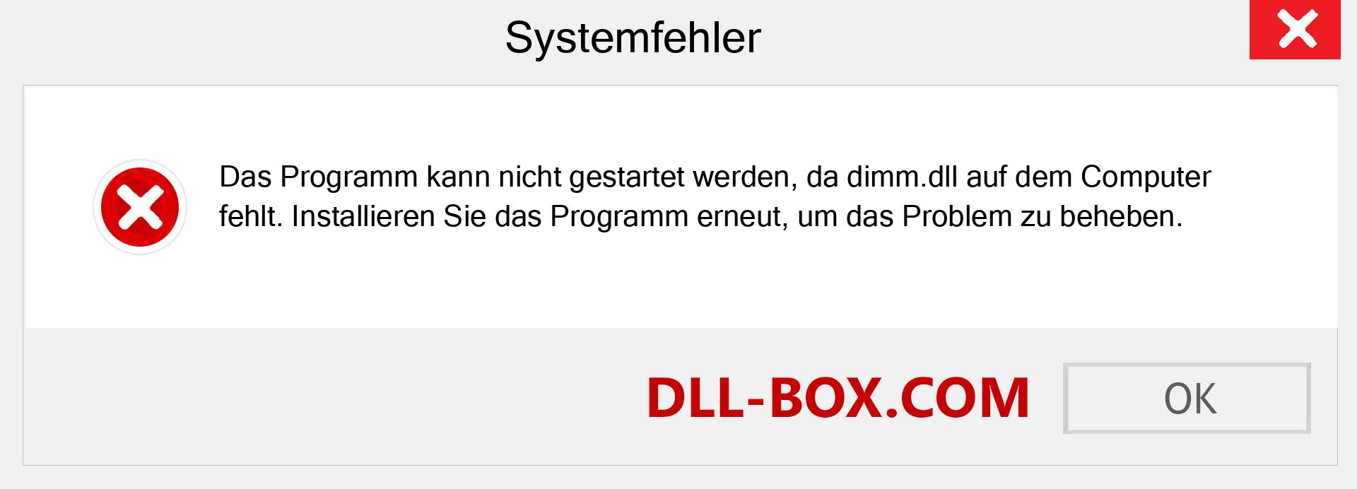 dimm.dll-Datei fehlt?. Download für Windows 7, 8, 10 - Fix dimm dll Missing Error unter Windows, Fotos, Bildern